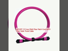 MPO/PC 12 Core OM4 Fiber Patch Cord MPO Fiber Optic Trunk Cable (Cable de tramo de fibra óptica MPO) El cable de tramo de fibra óptica MPO es el cable de tramo de fibra óptica que se utiliza en el cable de tramo de MPO.
