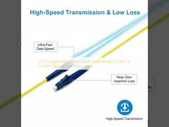 Cable de conexión de fibra dúplex LC-LC monomodo, cable de conexión de fibra óptica LC/UPC a LC/UPC