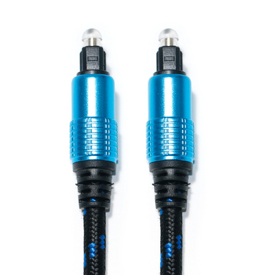 Cable Digital de Audio óptico TOSLINK, cuerda tejida redonda Ject plateada, sonido Hifi para cine en casa, 1,8 M, 2M