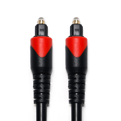 comprar Cable Digital Toslink rojo OD4.0 Cable de fibra óptica Patchcord plateado conector redondo de PVC para barra de sonido de CD de plaer doméstico online manufacture