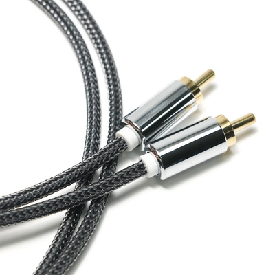 comprar Carcasa de aleación de aluminio tejida de nailon negro espléndido RCA OD6.0 para barra de sonido HiFi audio de lujo para coche 1,5 M online manufacture