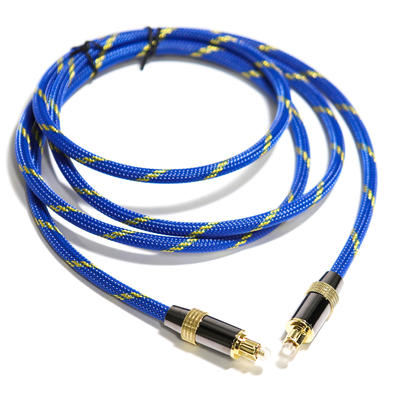 comprar Toslink Didital Cable óptico Chapado en oro 4K Puerto tejido Azul Cuerda Coaxial HiFi sonido para Audiophile HiFi 1.2M 2M online manufacture