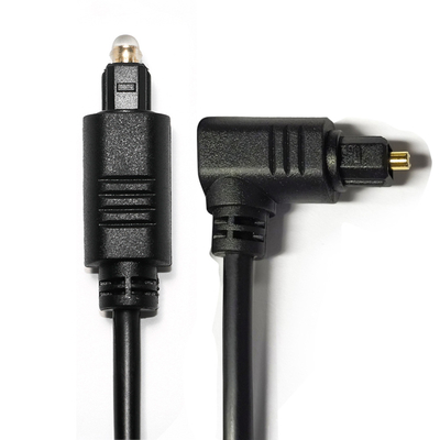comprar Salida de fábrica Toslink Cable de audio digital Negro OD4.0 Interfaz cuadrada 90 ° 0.5M para barra de sonido mini Player online manufacture