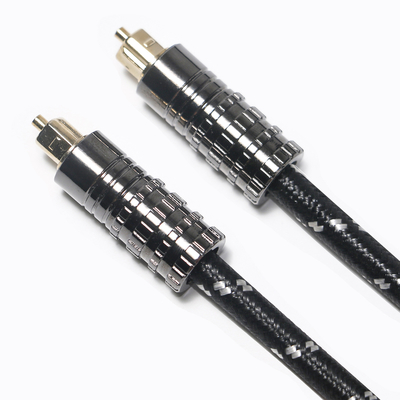 comprar Cable de audio óptico digital Toslink OD5.0 Cuerda tejida plateada con carcasa texturizada negra para barra de sonido amplificador 1.5M 3M 5M online manufacture