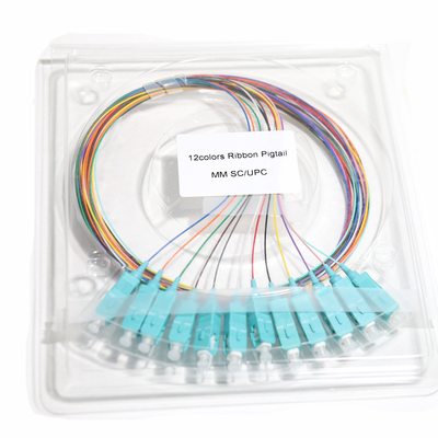 comprar Cable de conexión de fibra óptica azul SC&UPC 12Core Ribbon Pigtail Blue Port 09mm Gigabit Ethernet Velocidades 1.5M 2M 3M online manufacture