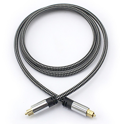 comprar Cable trenzado Toslink de Audio óptico Digital, carcasa de aluminio plateado OD5.0 para amplificador, barra de sonido, 1,5 M, 3M, 5M online manufacture