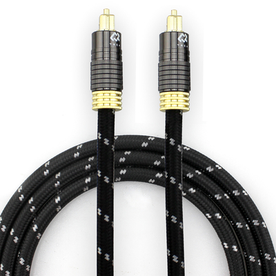 comprar 1.2M Cable de audio Toslink dorado para altavoz de subwoofer audiófilo con cáscara texturizada y conector de hombre a hombre online manufacture