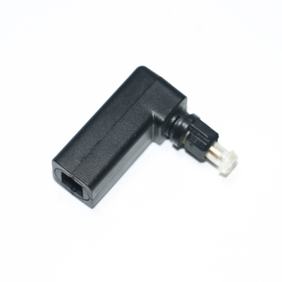 comprar Toslink hembra a Toslink macho óptico 90 grados ángulo recto adaptador de cable de audio convertidor de audio estéreo 360 gira online manufacture