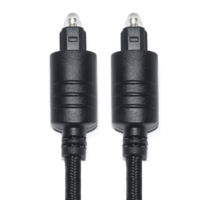 comprar Cable de audio digital TOSLINK Cuerda tejida negra Puerto redondo dorado plateado para reproductor de DVD 1M 2M 3M online manufacture