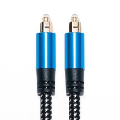 comprar Cable de audio Toslink Cable de fibra óptica digital azul Cable Toslink Aleación de aluminio Carcasa de metal Trenza de nylon online manufacture
