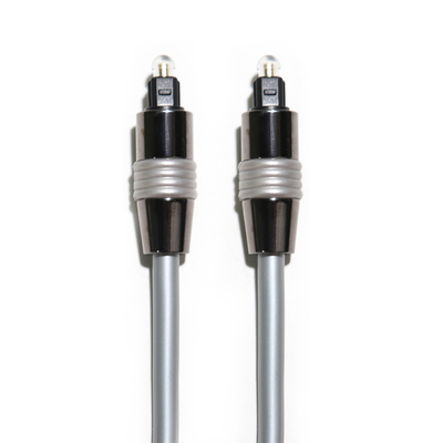 comprar La cuerda de plata de fibra óptica OD5.0 del cable de TOSLINK plateó la tinta de aluminio Shell For Amplifier Soundbar negra el 1.5M 3M los 5M online manufacture