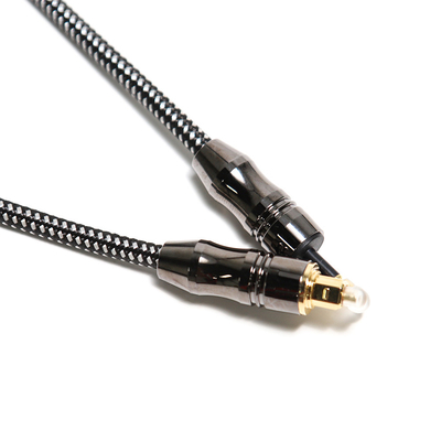 TOSLINK OD6.0mm Cable de audio de fibra óptica digital Alambre de plástico de aleación de zinc negro
