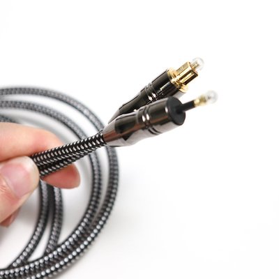 TOSLINK OD6.0mm Cable de audio de fibra óptica digital Alambre de plástico de aleación de zinc negro