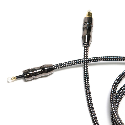 TOSLINK OD6.0mm Cable de audio de fibra óptica digital Alambre de plástico de aleación de zinc negro