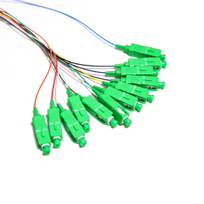SC APC 12core Fanout fibra óptica Pigtail SM Simplex 1,5 M fibra óptica Pigtail/divisor de circuito de onda de luz Planar