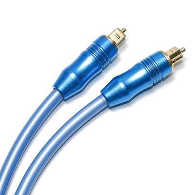 El azul óptico del cable de audio OD5.0 del Toslink digital plateó a Shell For Amplifier Soundbar de aluminio el 1.5M 3M los 5M