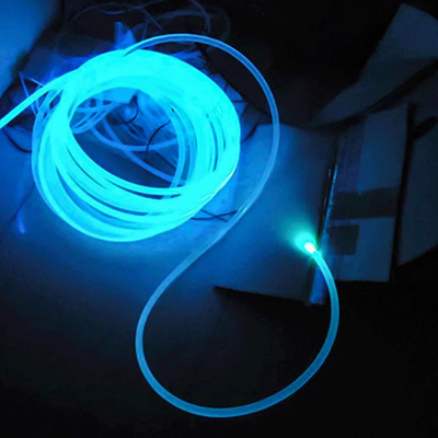 Cable de fibra óptica de plástico PMMA a todo Color poliolefina retardante de llama aislado 5M/10M para decoración de coche/hogar