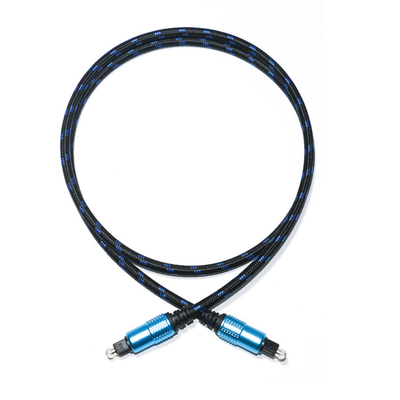 Cable Digital de Audio óptico TOSLINK, cuerda tejida redonda Ject plateada, sonido Hifi para cine en casa, 1,8 M, 2M