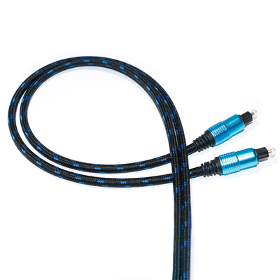 Cable Digital de Audio óptico TOSLINK, cuerda tejida redonda Ject plateada, sonido Hifi para cine en casa, 1,8 M, 2M