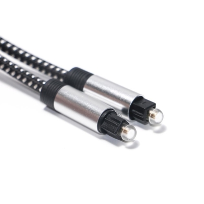 Cable de Audio Digital óptico Toslink, Cable SPDIF, puerto de carcasa chapado de cuerda tejida para reproductor de CD de cine en casa, barra de sonido