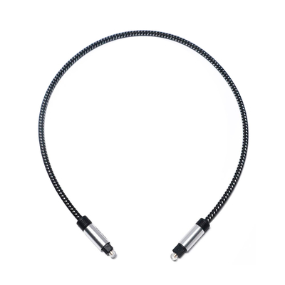 Cable de Audio Digital óptico Toslink, Cable SPDIF, puerto de carcasa chapado de cuerda tejida para reproductor de CD de cine en casa, barra de sonido