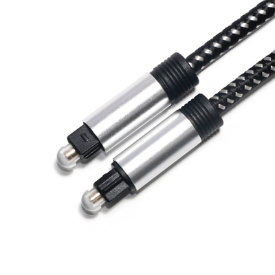 Cable de Audio Digital óptico Toslink, Cable SPDIF, puerto de carcasa chapado de cuerda tejida para reproductor de CD de cine en casa, barra de sonido
