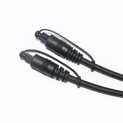 Nuevo cable digital de audio óptico Toslink de sonido Hifi S / PDIF Conector dorado plateado PVC negro 1.5M 2.4M 3M