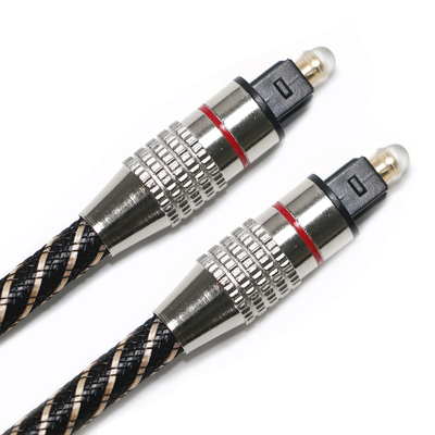 RedToslink Cable de audio digital Nylon trenzado Cuerda texturizada OD4.0 Conector chapado en metal 1.2M 1.5M 2M 3M