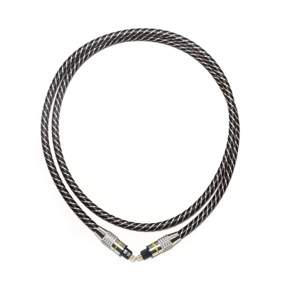 Cable de audio óptico TOSLINK amarillo Nylon trenzado OD4.0 Conector plateado metal