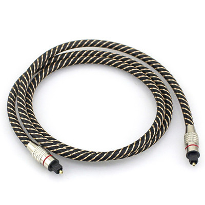 Cable Digital óptico Toslink, carcasa metálica trenzada de nailon, conector de anillo rojo HiFi SPDIF 1M - 10M para barra de sonido