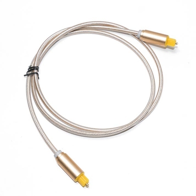 Cuerda tejida Toslink con carcasa de Metal esmerilado plateado, enchufe OD4.0 para altavoz de coche, Cable Digital, barra de sonido