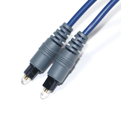Toslink Audio Cable de fibra óptica Azul Spdif Plastic Square Soket 1.0mm PMMA 1M 2M Para TV reproductor de CD