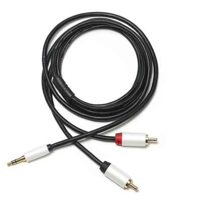3,5 milímetros de Digitaces de metal plateado blanco Shell Golden Connector del cable de audio 2/1 el 1M los 2M 3M RCA para el audio para el automóvil de Soundbar