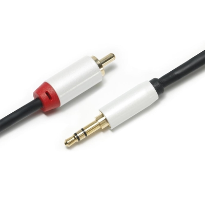 3,5 milímetros de Digitaces de metal plateado blanco Shell Golden Connector del cable de audio 2/1 el 1M los 2M 3M RCA para el audio para el automóvil de Soundbar