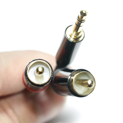 Cable de Audio Digital RCA, carcasa de Metal chapada, cubierta de PVC negro, 3,5mm de longitud, 1,25 M, conector dorado para audio de coche
