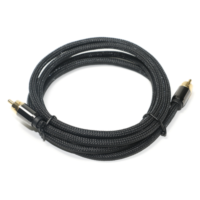 Cable de Audio Digital RCA de 3,5 MM, cuerda de nailon de punto, carcasa de aleación de aluminio chapada, conector dorado, calidad Premium para barra de sonido