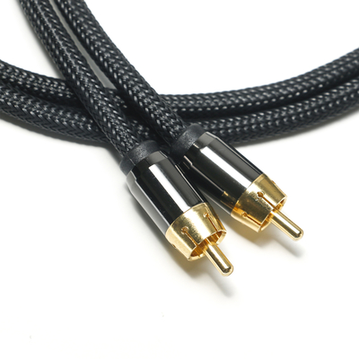 Cable de Audio Digital RCA de 3,5 MM, cuerda de nailon de punto, carcasa de aleación de aluminio chapada, conector dorado, calidad Premium para barra de sonido