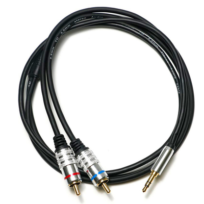 Factory oulet RCA 3.5MM Cable de audio Red Blue Rim PCV Cubierta de aleación plateada para CD TV Barra de sonido