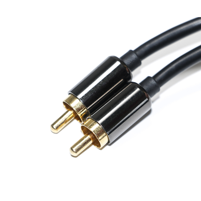 Cable de Audio Digital RCA, salida de 3,5mm, placa macho doble 1/1, aleación de aluminio de PVC negro de Metal, 1,2 M para barra de sonido, Audio para coche