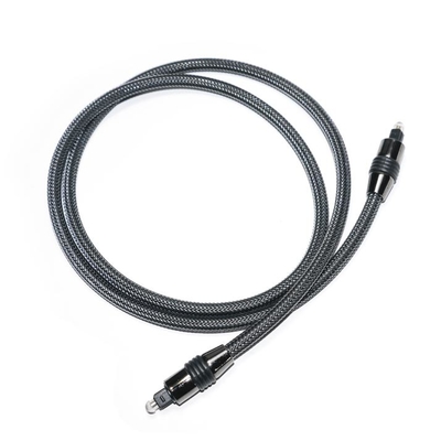 Toslink, carcasa metálica trenzada de nailon negro OD6.0 para salida, altavoz Digital, Cable de TV de 1,2 M