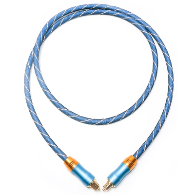 Cable Digital Toslink Premium OD6.0 cuerda tejida plateada carcasa esmerilada interfaz cuadrada azul 1,5 M sonido HiFi para Subwoofer
