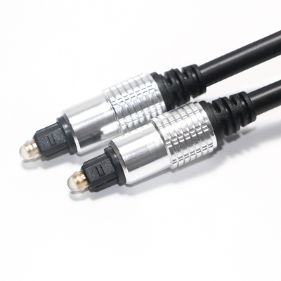Tienda de fábrica de aluminio negra de los sonidos de la alta fidelidad del PVC OD5.0 Shell Plated Gold Ports del cable de audio de TOSLINK para el amplificador Soundbar
