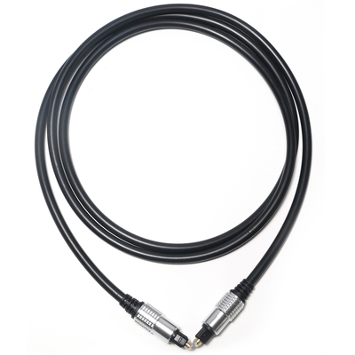 Tienda de fábrica de aluminio negra de los sonidos de la alta fidelidad del PVC OD5.0 Shell Plated Gold Ports del cable de audio de TOSLINK para el amplificador Soundbar