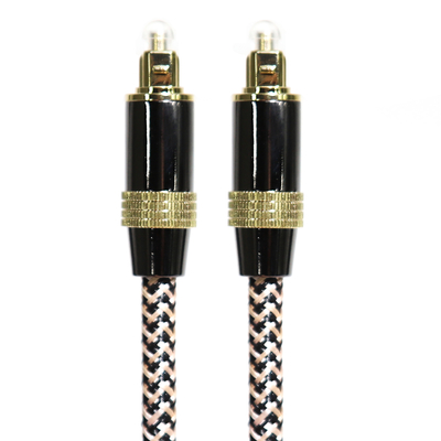 Toslink Didital Cable óptico OD5.0 Golden 4K Port Woven Rope HiFi Sonido para barra de sonido de cine en casa