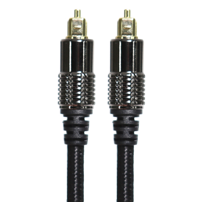 Cable de Audio óptico TOSLINK OD5.0 Blakc Knite, carcasa de aleación chapada en cuerda, interfaz dorada de 0,8 M, 1,2 M para barra de sonido de cine en casa