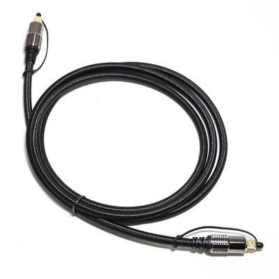 Cable de Audio óptico TOSLINK OD5.0 Blakc Knite, carcasa de aleación chapada en cuerda, interfaz dorada de 0,8 M, 1,2 M para barra de sonido de cine en casa