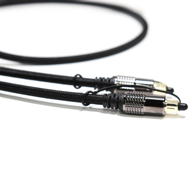 Cable de Audio óptico TOSLINK OD5.0 Blakc Knite, carcasa de aleación chapada en cuerda, interfaz dorada de 0,8 M, 1,2 M para barra de sonido de cine en casa