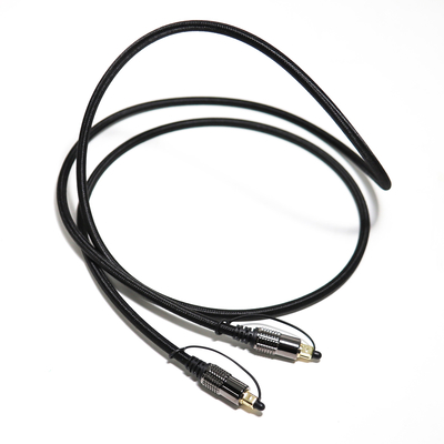 Cable de Audio óptico TOSLINK OD5.0 Blakc Knite, carcasa de aleación chapada en cuerda, interfaz dorada de 0,8 M, 1,2 M para barra de sonido de cine en casa