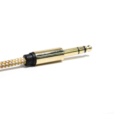 Guita String RCA Cable de audio 6.35MM Cuerda tejida Interfaz de metal fino 0.8M