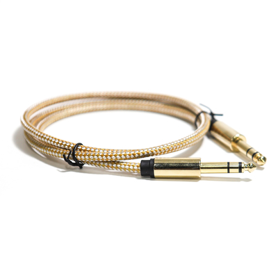Guita String RCA Cable de audio 6.35MM Cuerda tejida Interfaz de metal fino 0.8M